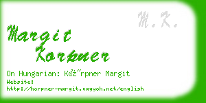 margit korpner business card